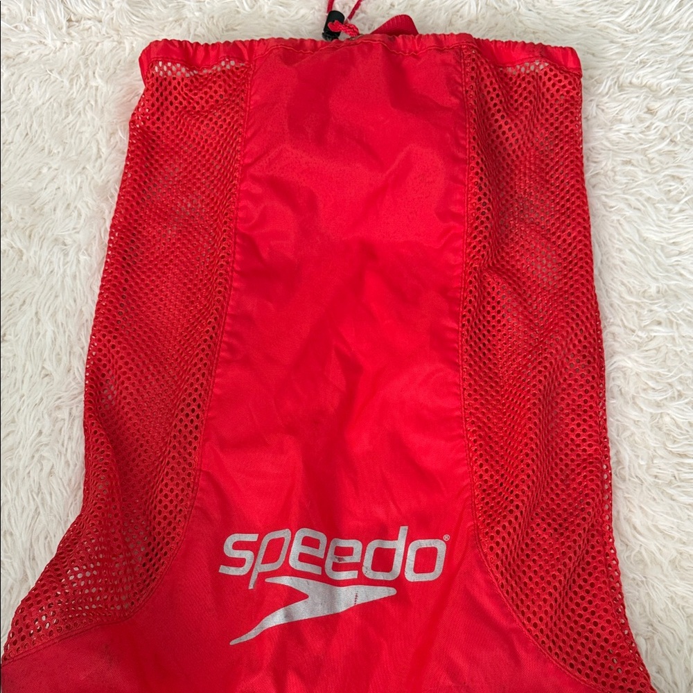 Speedo Red Mesh Swim Bag